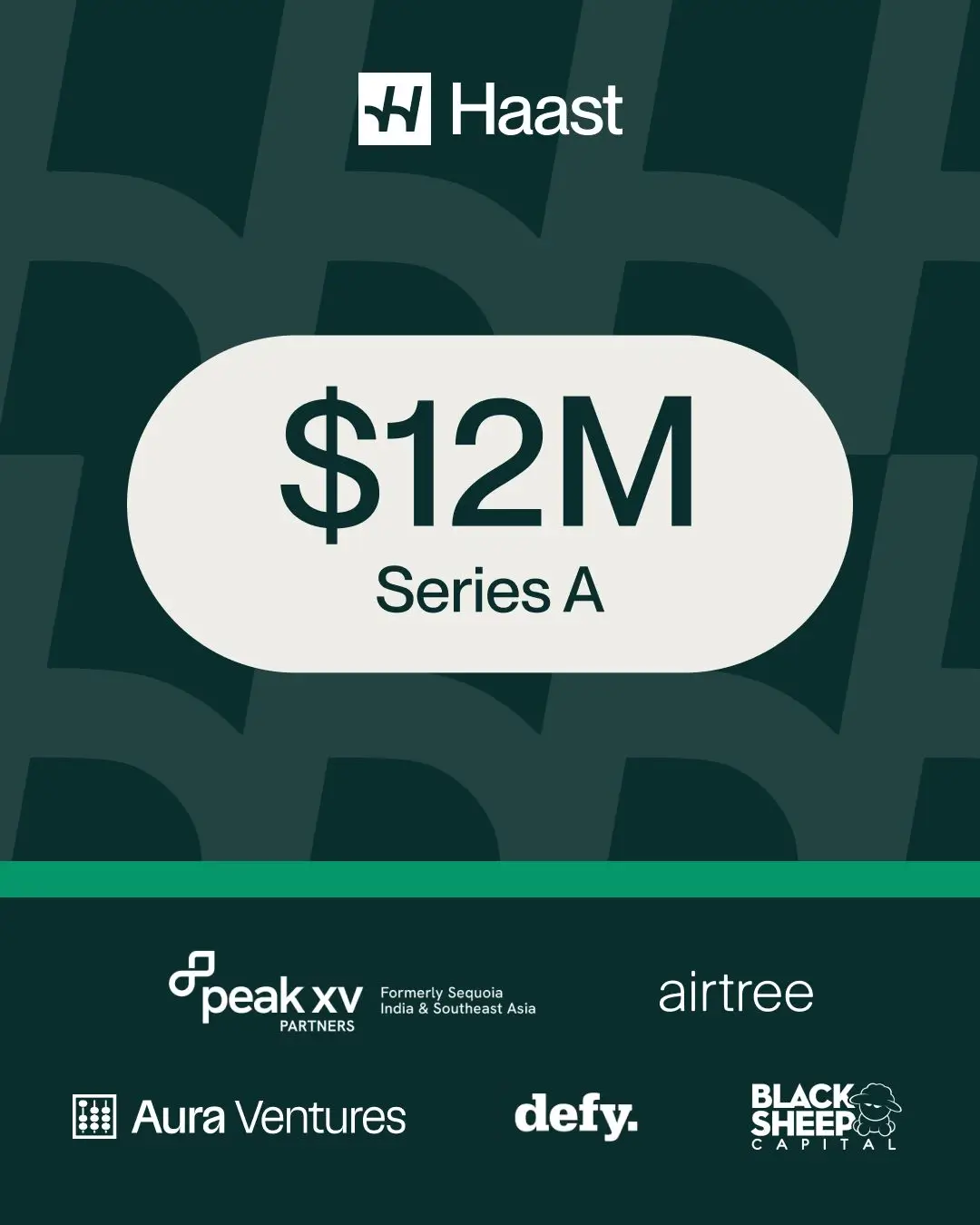 Haast $12M Series A. Investors: Peak XV Partners, Airtree, Aura Ventures, defy, Black Sheep Capital.